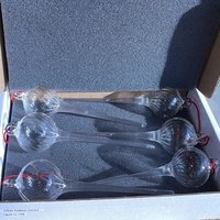 Clear Hollow Icicle Bulb Christmas Ornament set of 6 