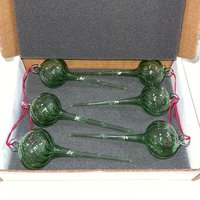 Green Hollow Icicle Bulb Christmas Ornament set of 6