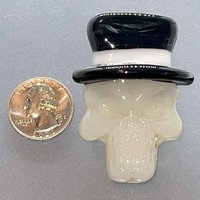 Pink UV reactive Skull pendant with Top Hat 