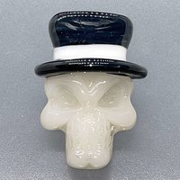 Pink UV reactive Skull pendant with Top Hat 