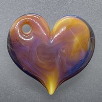 Heart Pendant Orange & Purple