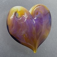 Heart Pendant Orange, Pink & Purple