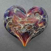 Heart Pendant Purple, Green, Cream