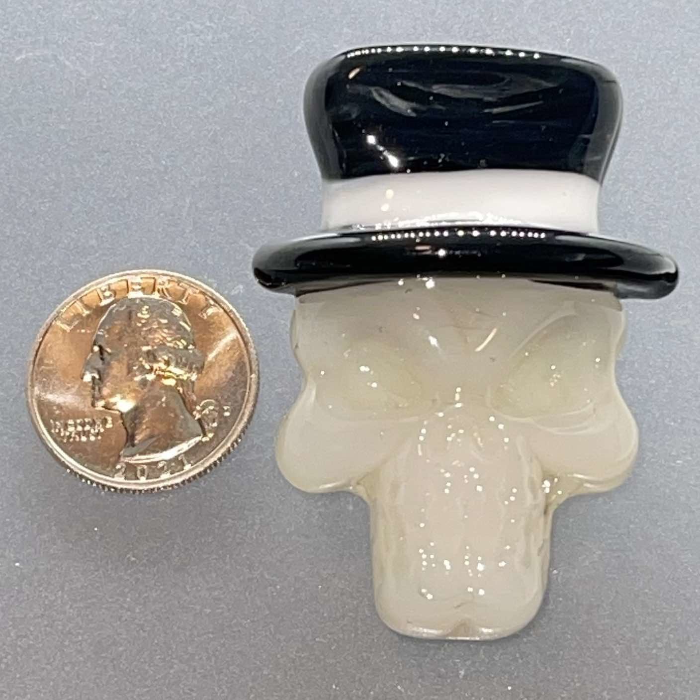 Pink UV reactive Skull pendant with Top Hat 