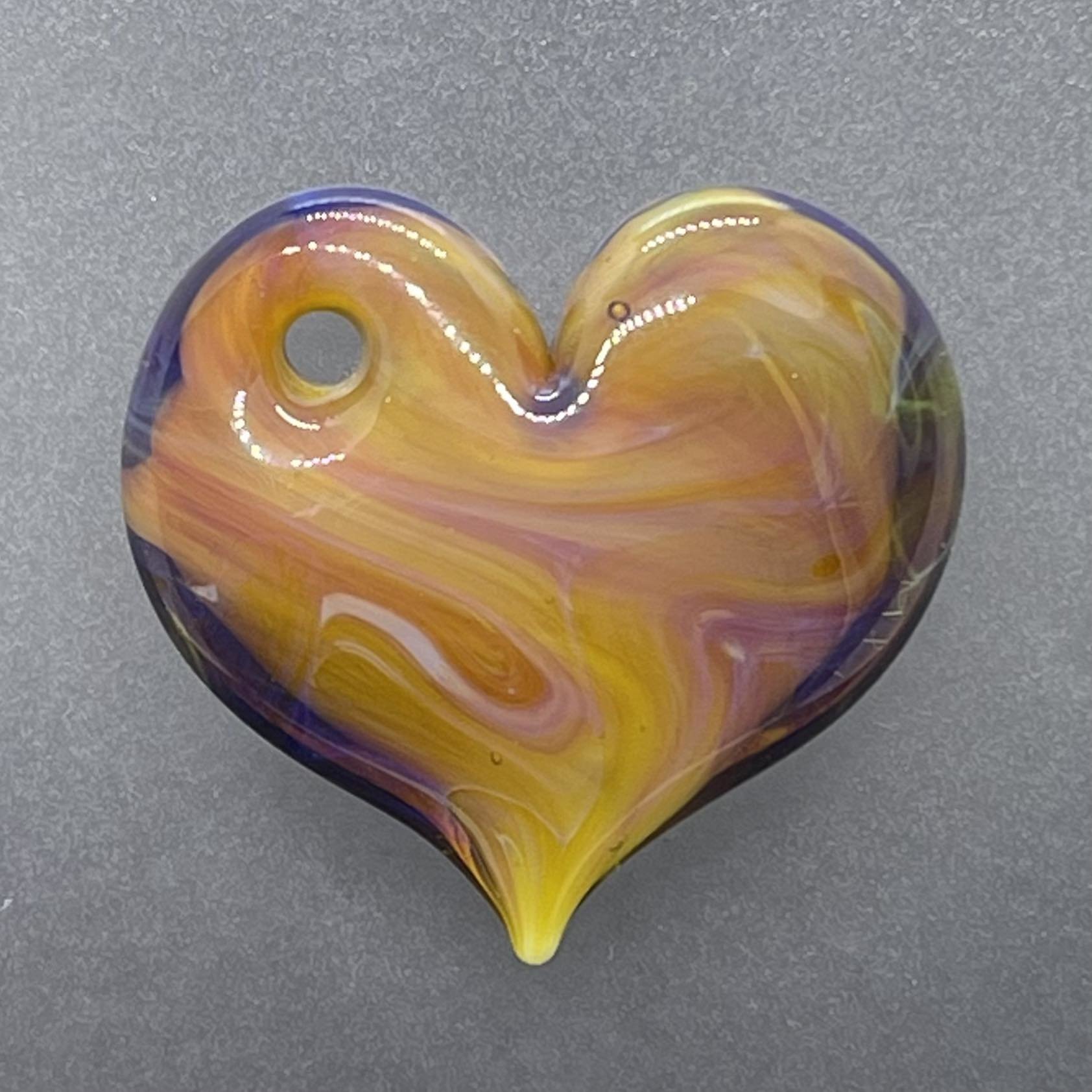 Heart Pendant Yellow & Purple