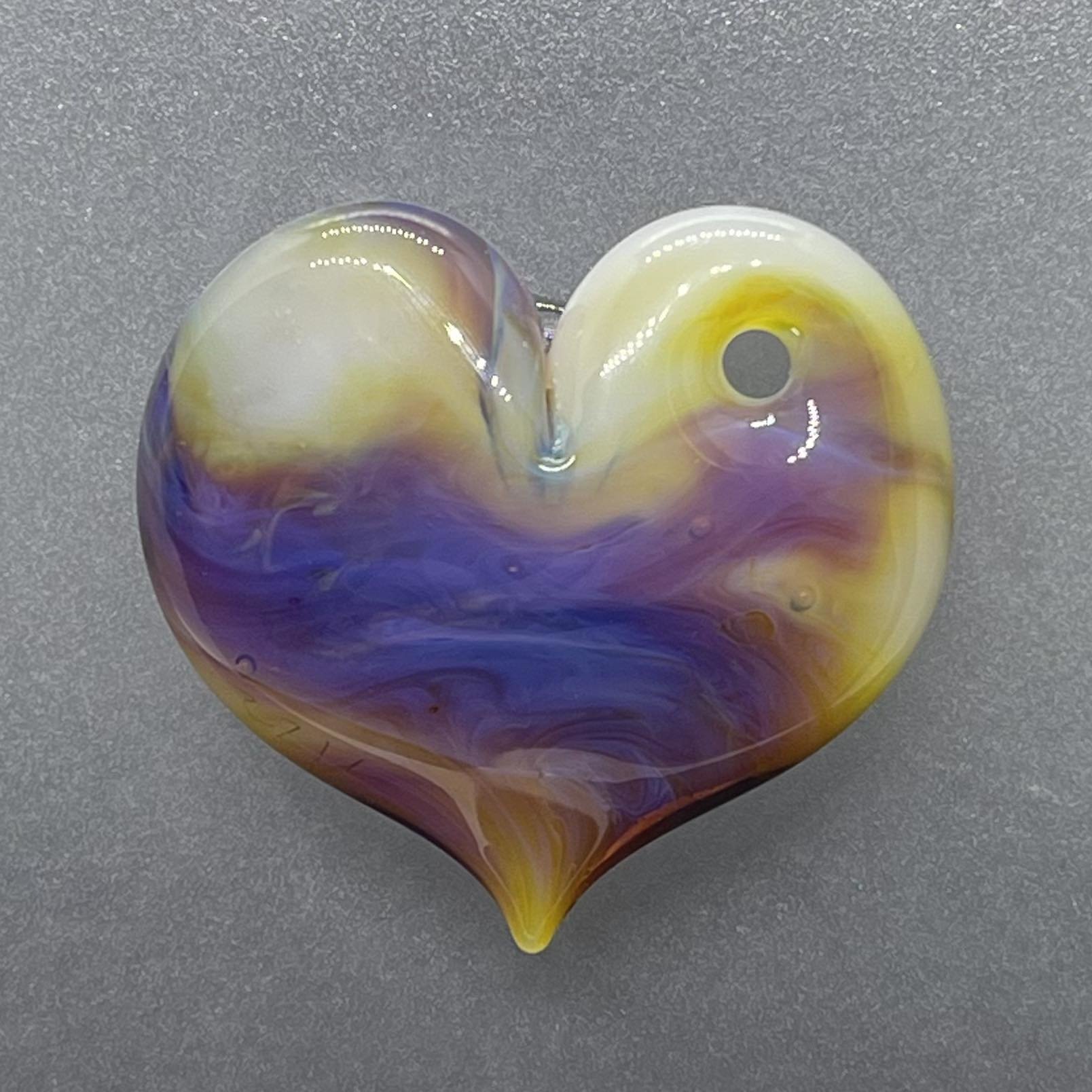 Heart Pendant Orange & Purple