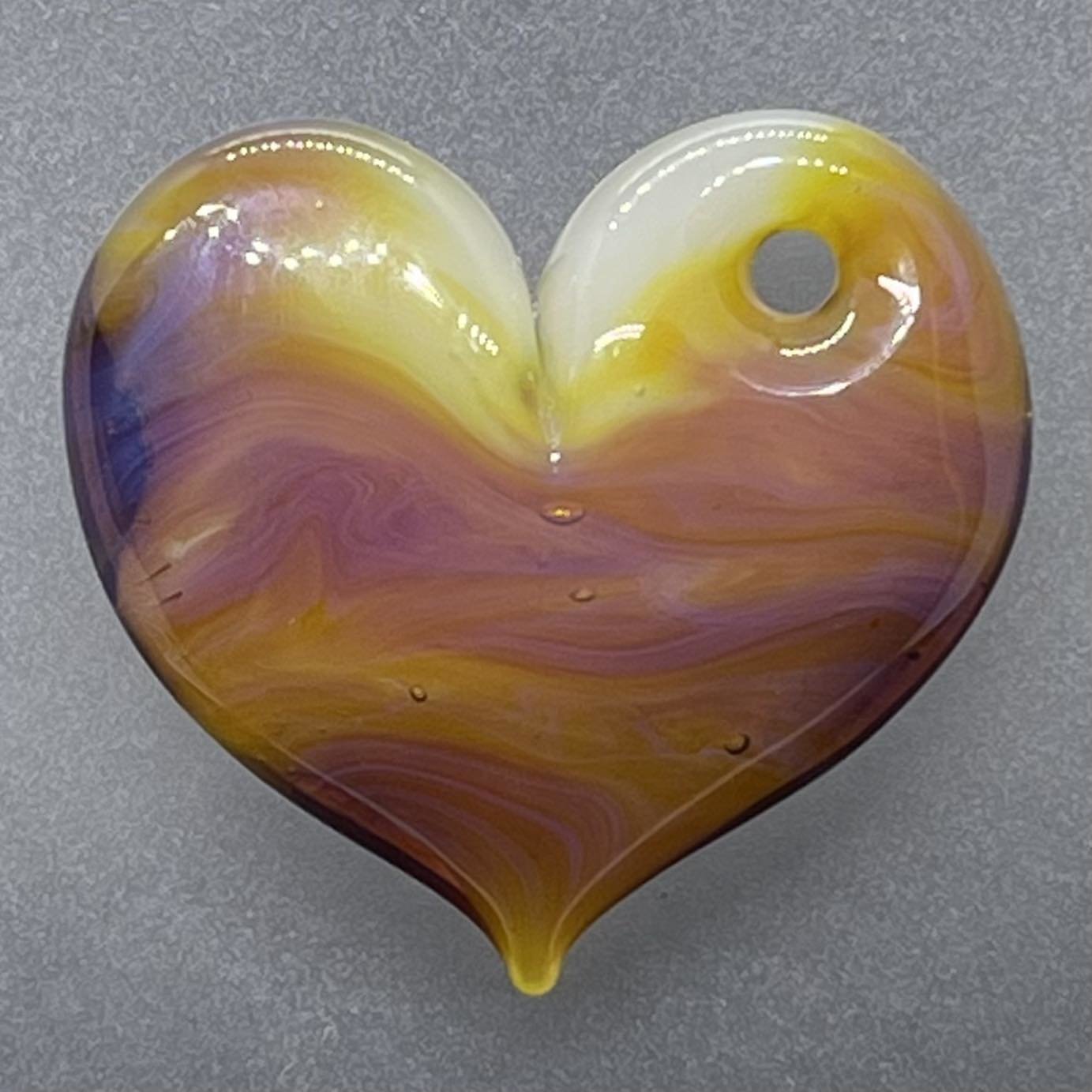 Heart Pendant Orange, Pink & Purple