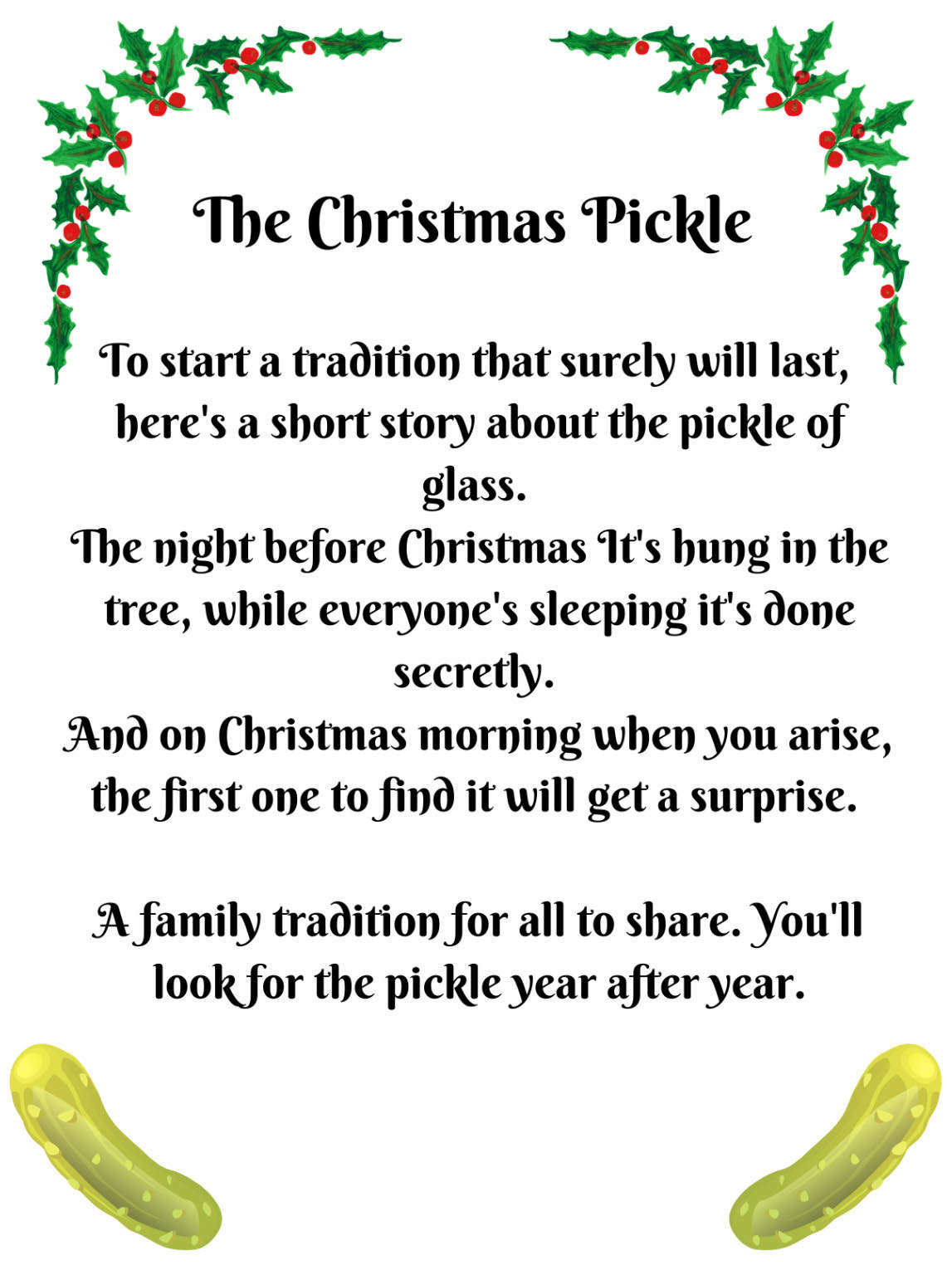 Glass Christmas Pickle Ornament